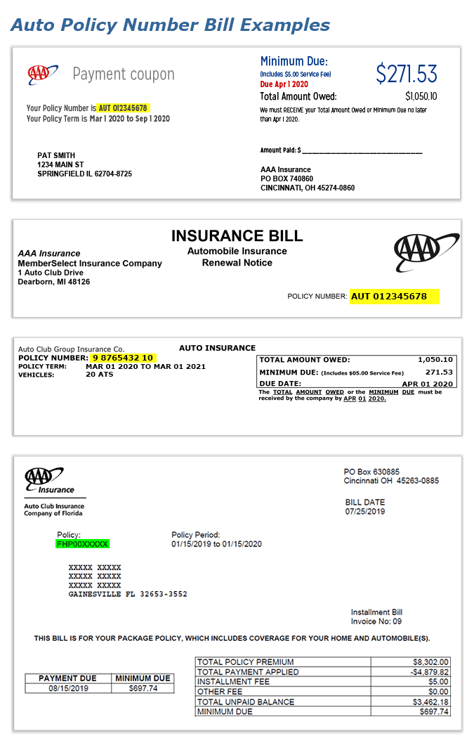 AAA - Find Your Auto Insurance Policy Number